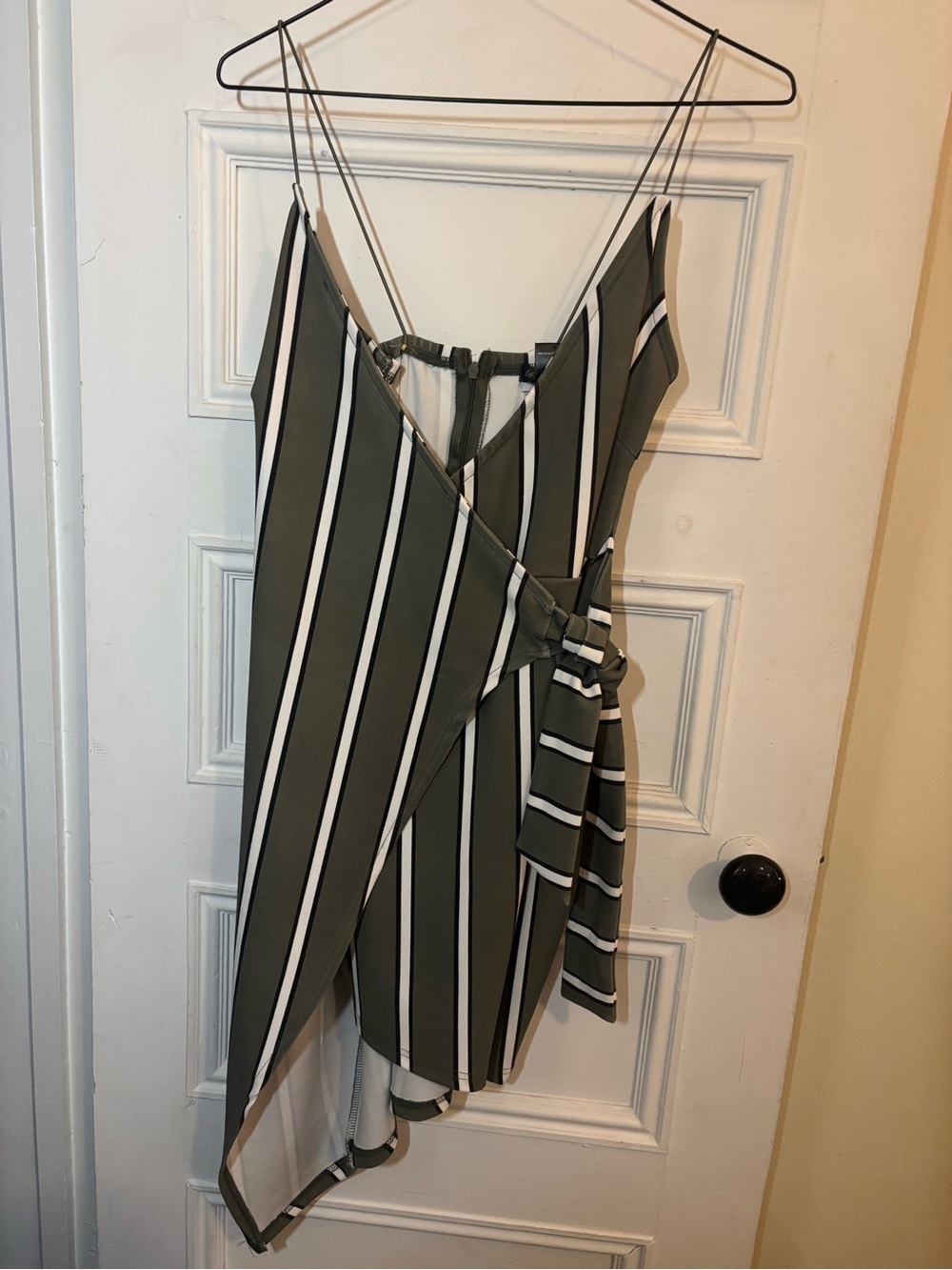Urban Heritage Olive & Cream Striped dress